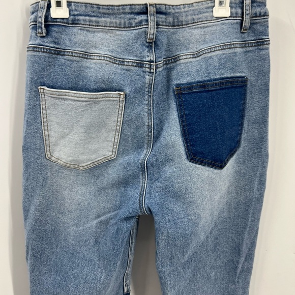 Akira deconstructed, patchwork, frayed bell, bottom, jeans, 17/32 - Picture 7 of 12
